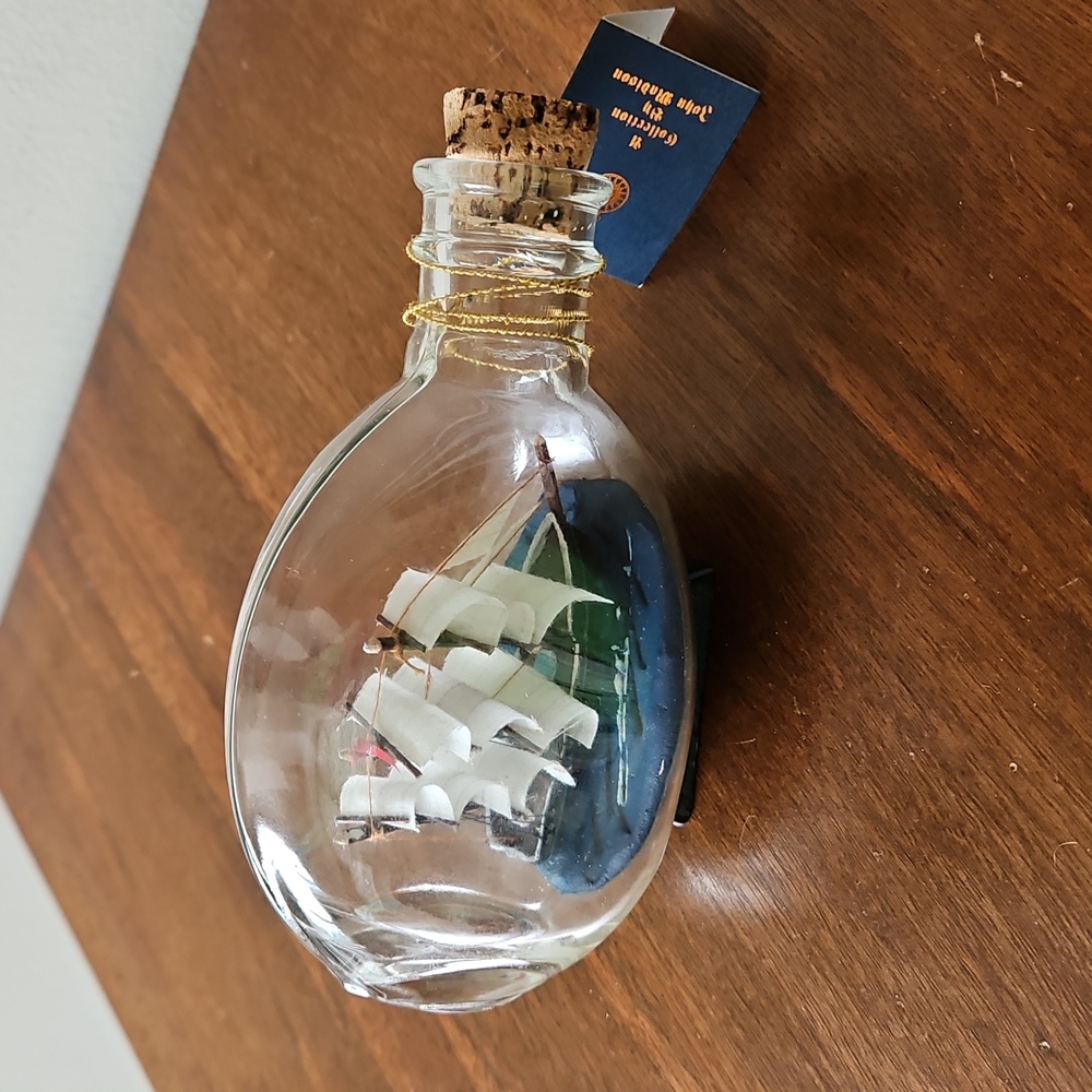 Vintage John Madison Three Mast Ship In A Bottle - Picture 2 of 12